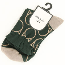 ポール＆ジョー ロークルーソックス ラメ猫リング総柄