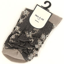 ポール＆ジョー パリス(PAUL&JOE PARIS)のポール＆ジョー ロークルーソックス 逆スパストライプ花柄