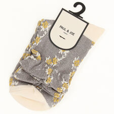 ポール＆ジョー パリス(PAUL&JOE PARIS)のポール＆ジョー ロークルーソックス 逆スパストライプ花柄