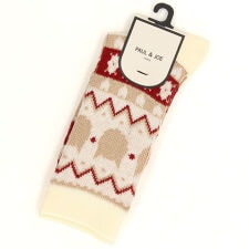 ポール＆ジョー クルーソックス 猫シルエットフェアアイル柄