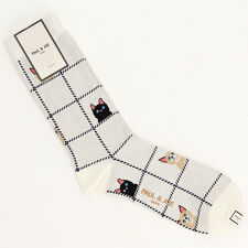 ポール ＆ ジョー クルーソックス ウィンドウペーン猫柄