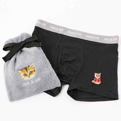 【ポール＆ジョー パリス】ポール ＆ ジョー お座りヌネット刺繍ポーチ付 ボクサー
