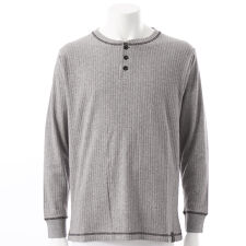 コムサメン ホームウェア ヘンリーネック長袖針抜きストライプ無地