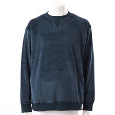 コムサメン ホームウェア 丸首長袖ストレッチベロア無地