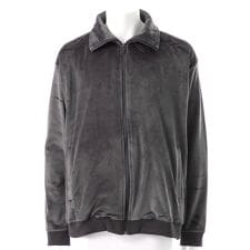 コムサメン ホームウェア ジップアップ長袖ストレッチベロア無地