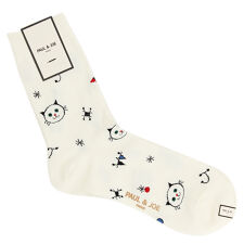 ポール ＆ ジョー  ＡＲＴ ＣＡＴ総柄 クルー丈ソックス