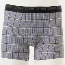 コムサ・メン チェック柄プリント ボクサーブリーフ（前開き）