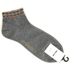 コムサメン トップ幾何柄 アンクル丈ソックス