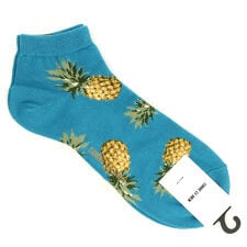 コムサメン パイナップル柄 アンクル丈ソックス