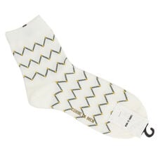 コムサメン ジグザグドット柄 クルブシ丈ソックス