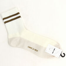 コムサメン 足底紙糸 アメリブ２本ライン クルブシ丈ソックス