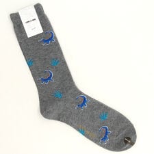 コムサメン ワニ柄 クルー丈ソックス