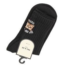 ポール ＆ ジョー アメリブカレッジロゴ刺繍 ロークル丈ソックス