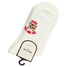 ポール ＆ ジョー アメリブカレッジロゴ刺繍 ロークル丈ソックス