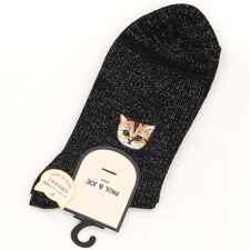 ポール ＆ ジョー リブラメヌネット刺繍 ロークル丈ソックス