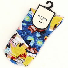 ポール ＆ ジョー アートキャットプリント Ｓクルー丈ソックス