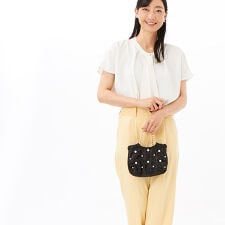 TWEED F/PEARL 2WAY CHAIN TOTE