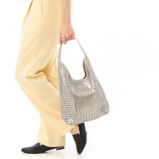 PU MESH SILVER TOTE