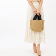 FRILL HANDLE ROUND TOTE
