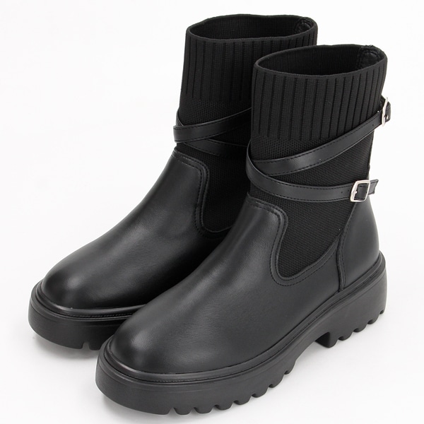 ムームー MUUM【厚底ウエッジソール】MUUMファスナーニットウェッジソール