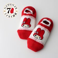 ルームソックスハマグリパイル サンリオキャラクターズコラボ マイメロディギンガムフェイス