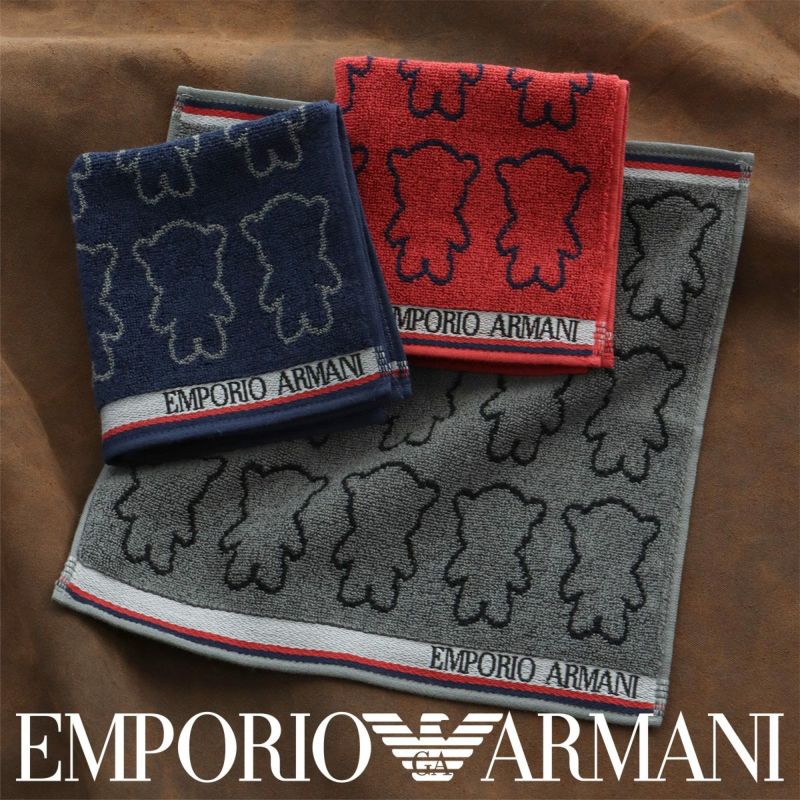 EMPORIO ARMANI 綿100％ マンガベア ハンドタオル 02340016