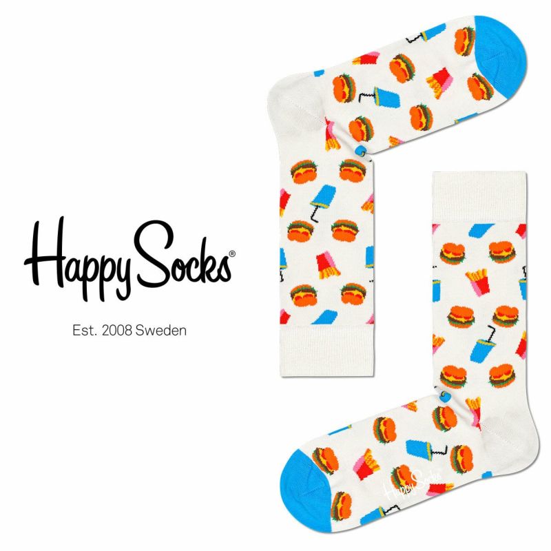 Happy Socks BURGER クルーソックス 10211017 | ハッピーソックス