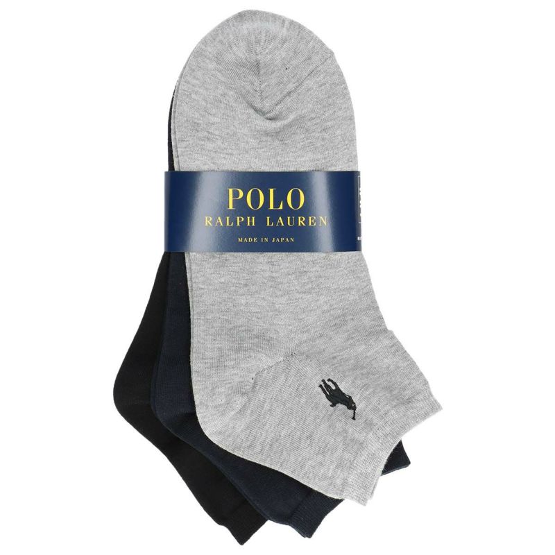 POLO RALPH LAUREN 3足組 日本製 メンズ ワンポイント スニーカー丈