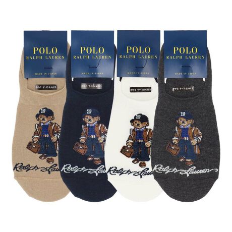 POLO RALPH LAUREN かかと滑り止め付き 深履き デニムベア フット 