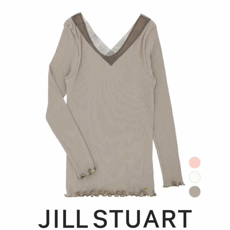 JILL STUART レディース 日本製 pH 美容 レース リブ 7-8分袖