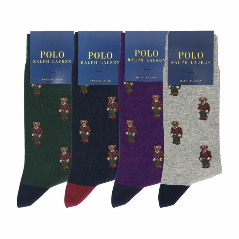 【Ralph Lauren】ポロベア 高級感あふれる クルーソックス NAIGAI｜POLO RALPH LAUREN オーガニックコットン混 ポロベア