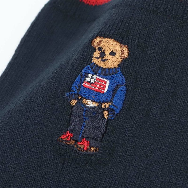 POLO RALPH LAUREN オーガニックコットン混 ポロベア リブ クルー丈