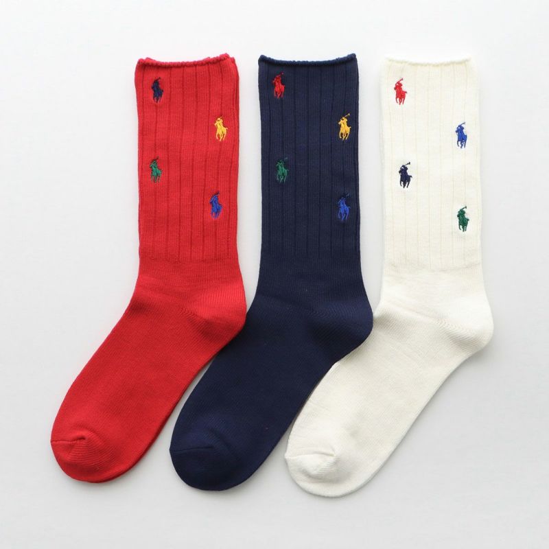 ≪WEB限定≫POLO RALPH LAUREN マルチワンポイント ローゲージ クルー丈 ソックス | ポロ ラルフ ローレン(POLO RALPH  LAUREN) | マルイウェブチャネル