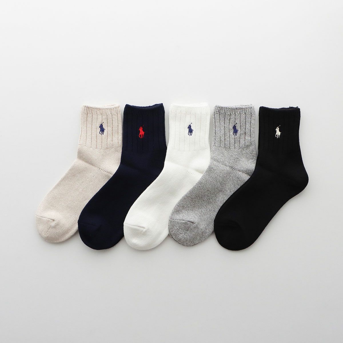 POLO RALPH LAUREN 新ローゲージ ワンポイント刺繍 クルー丈 ソックス