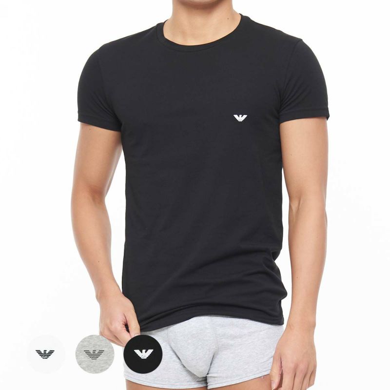 大好き EMPORIO ARMANI クルーネック ストレッチコットン アルマーニ トップス