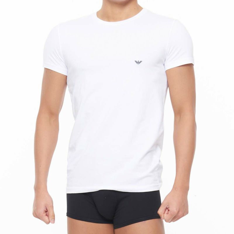 【EMPORIO ARMANI】ロゴ コットン クルーネック 半袖 Tシャツ EMPORIO ARMANI アルマーニ ストレッチコットン クルーネック