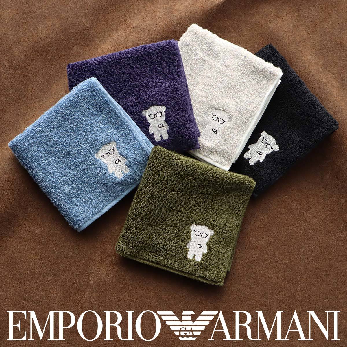 EMPORIO ARMANI マンガベア 綿100％ ミニタオル メンズ 02340025
