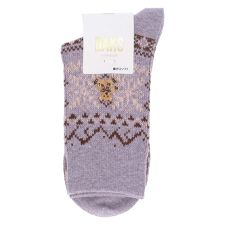 DAKS フェアアイル ベア カシミヤ混 クルー丈 ソックス レディース あたたかい