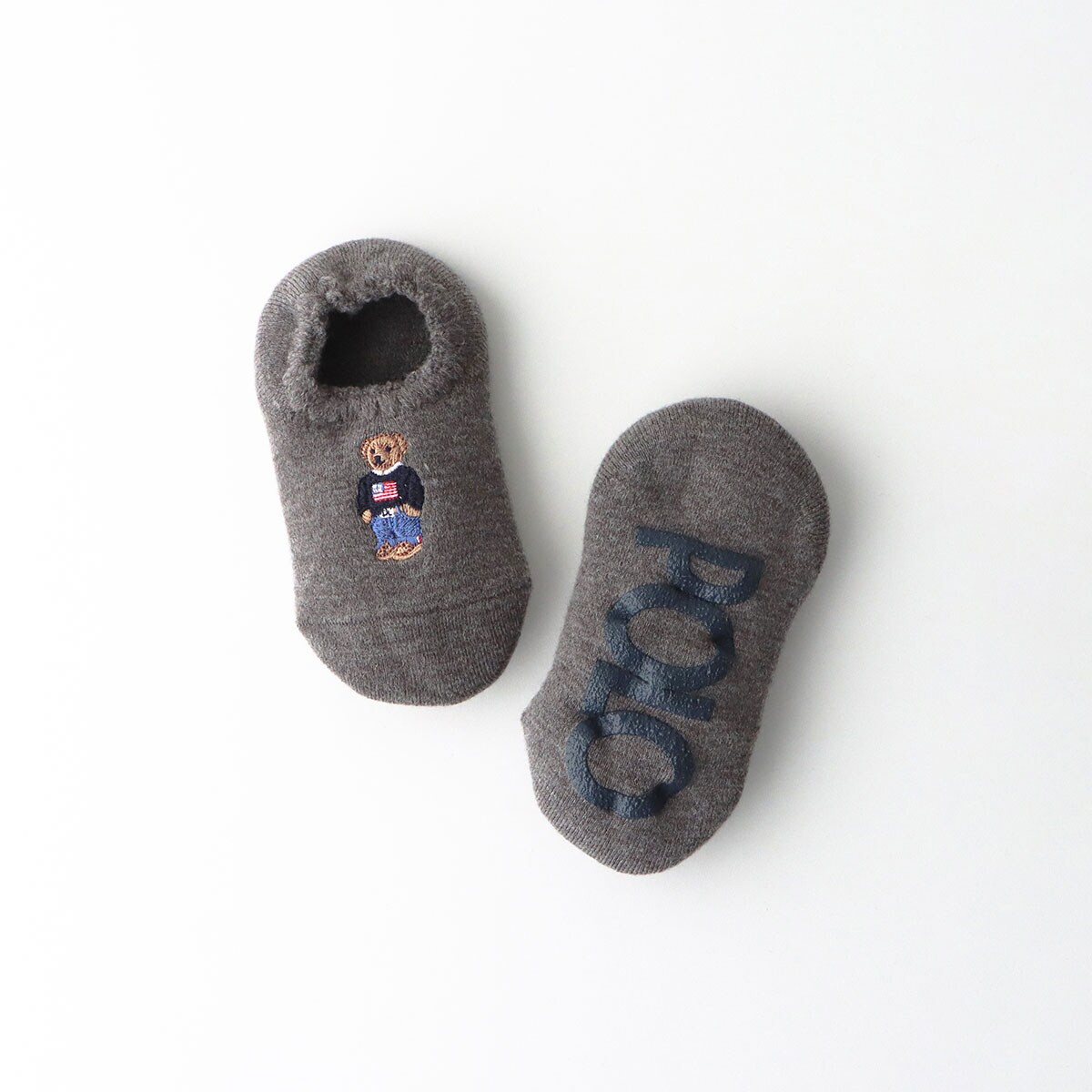 POLO RALPH LAUREN キッズ ルームソックス 足底滑り止め付 ポロベア ハマグリパイル