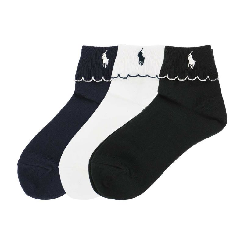 ポロ ラルフ ローレン フリル折り返し ショートソックス ワンポイント