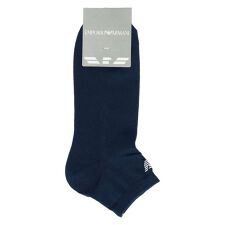 EMPORIO ARMANI 足底パイル 綿混 ロゴ刺繍 ショート丈 ソックス