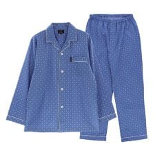 ランバン コレクション(LANVIN COLLECTION)のランバンコレクション 長袖パジャマ上下セット 60サテン JLドットプリント 綿100% メンズ