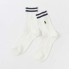 ポロ ラルフ ローレン(POLO RALPH LAUREN)のPOLO RALPH LAUREN オーガニックコットン混 ラインリブ ミドル丈 メンズ ソックス