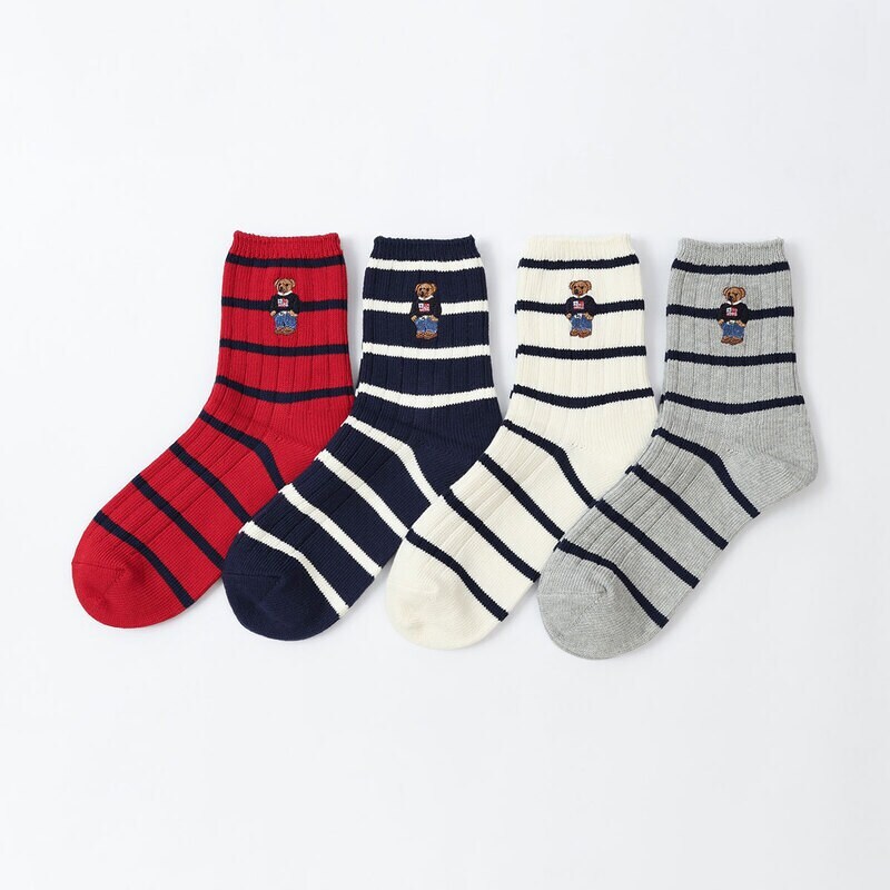 ポロラルフローレン ボーダー柄コアフラッグセーターベア オーガニック