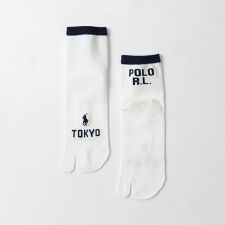 ポロラルフローレン 足袋型 TOKYOロゴ オーガニックコットン混 クルー丈 レディース ソックス