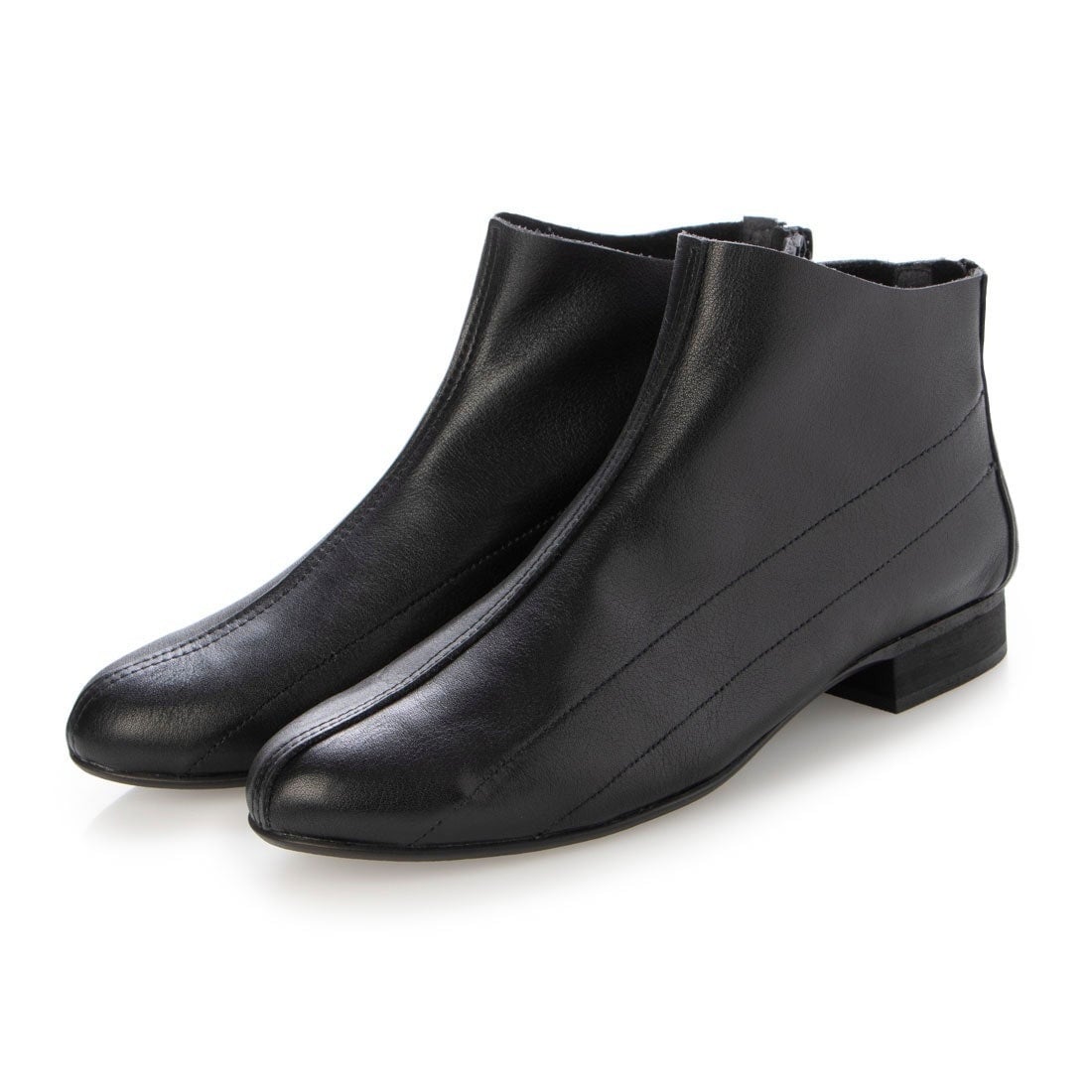 24秋冬新作フラット本革ラウンドトウセンタースリットブーティ | サヤ