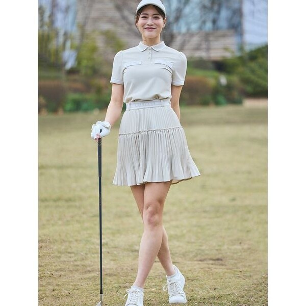 CELFORD GOLF マーメイドプリーツポロワンピース　サイズ36 CELFORD GOLF】マーメイドプリーツポロワンピース(ウェア