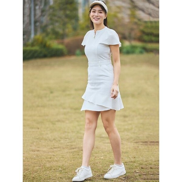CELFORD GOLF】ストレッチレース袖フレアワンピース | セル CELFORD GOLF】ストレッチレース袖フレアワンピース | セル