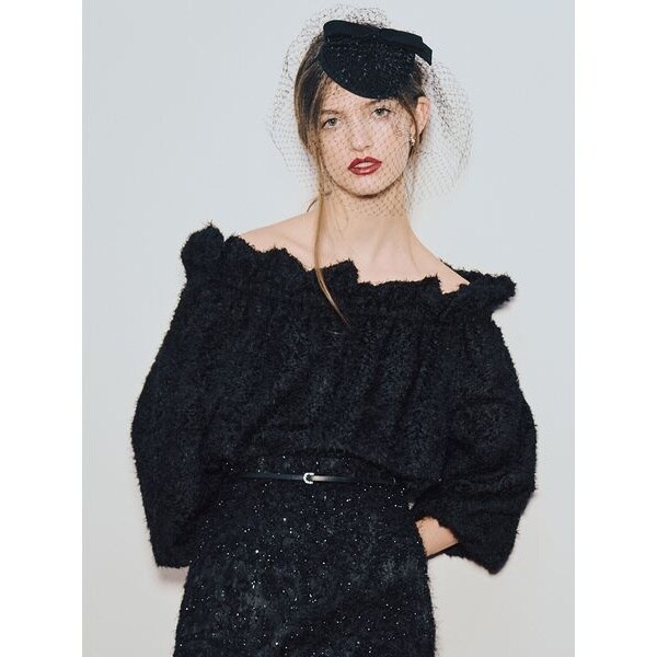 セルフォード CELFORD カットジャガードパフネックブラウス