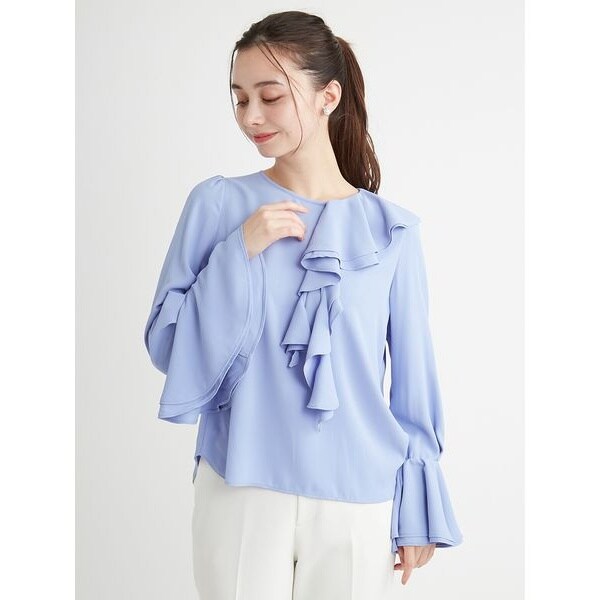 CELFORD セルフォード アシメ フリル ブラウス ブルー